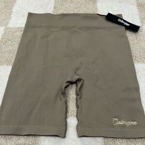 Civil Regime Ribbed Biker Shorts in Tan